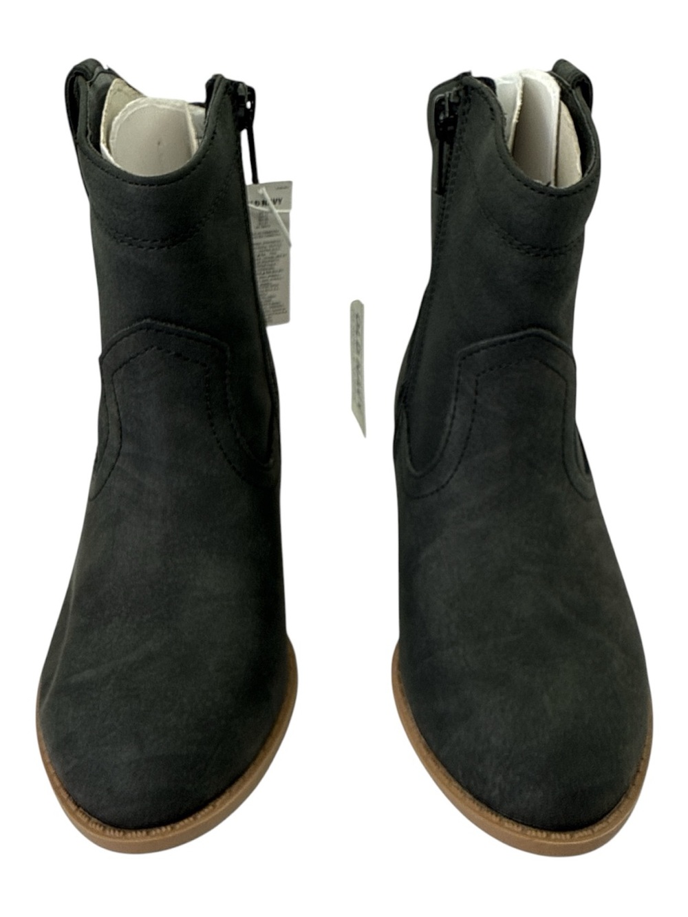Old‎ Navy Girls Black Faux Suede Western Booties Side Zip Cowboy Style Size 13